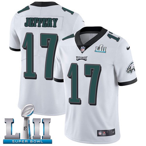 Nike Eagles #17 Alshon Jeffery White Super Bowl LII Youth Stitched NFL Vapor Untouchable Limited Jersey